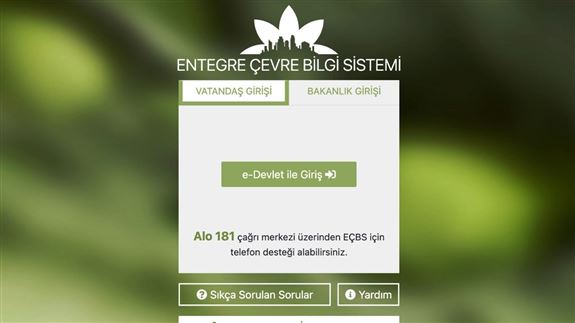 Entegre Çevre Bilgi Sistemine Nasıl Kayıt Yapılır?